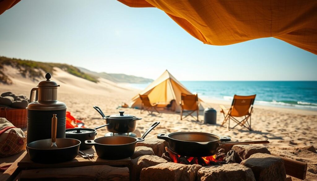 beach camping cooking equipment